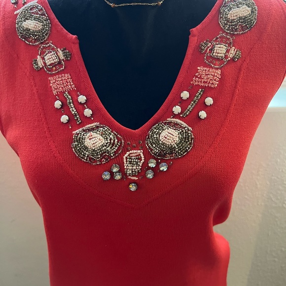 Red beaded shell M - Picture 4 of 6